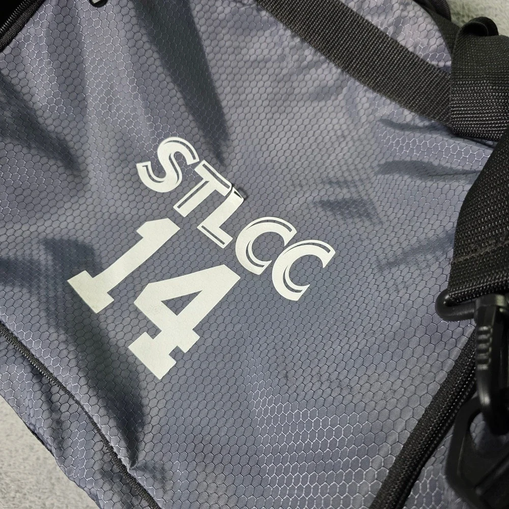 Adidas Unisex Medium Duffel Bag Grey Neon Yellow STLCC 14 Honeycomb Ripstop